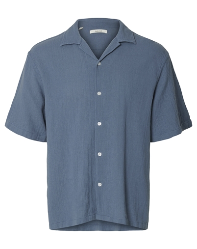 Selected - SLHRlxcal Resort Hemd - Egret/ Brown Mult